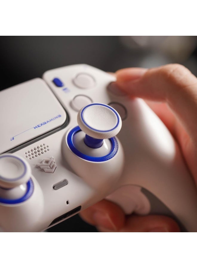 Pro Gaming Controller with 4 Remappable Buttons, 6 Remapping Profiles, 8 Interchangeable Analog Stick, and Adjustable Triggers Compatible with ps5, PC, Mobile - Vision White - Image 2